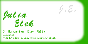 julia elek business card